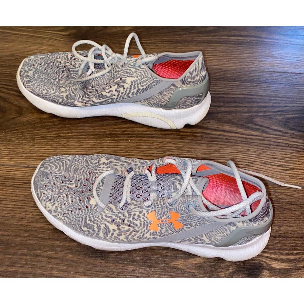 Under Armour SpeedForm Running Shoes Gray Orange Women’s Size 8